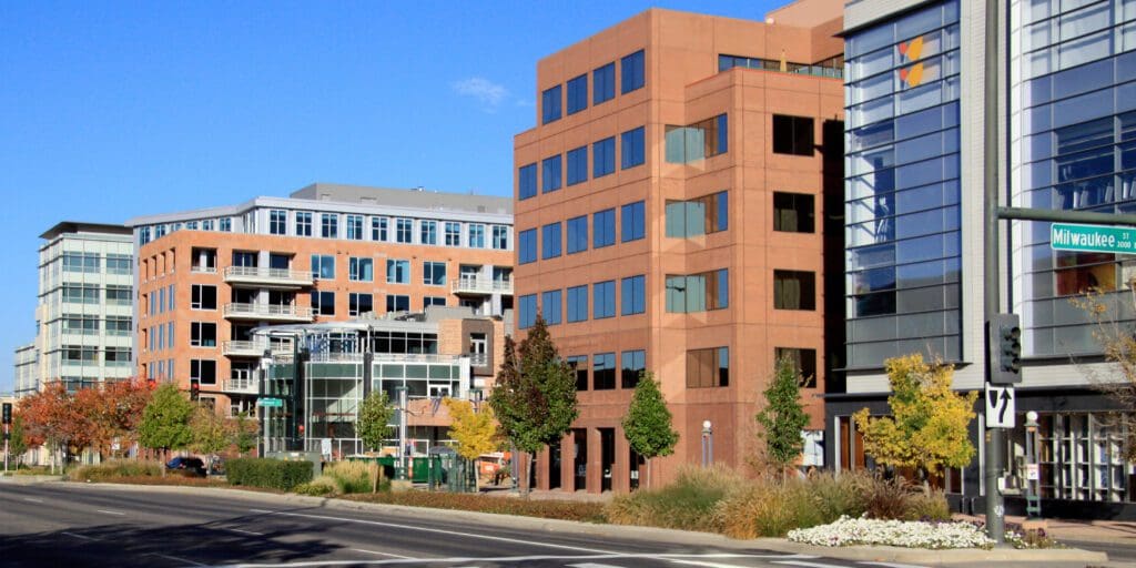 Cherry Creek shopping district in Denver, a common stop on an hourly car service booking